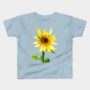 Yellow Sunflower Watercolor Painting Kids T-Shirt